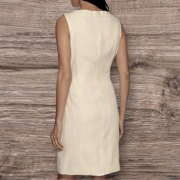 TAHARI ASL Women’s Metallic Sheath Sleeveless Ivory Dress ~ Size 6 ~ NWT - Picture 2 of 9